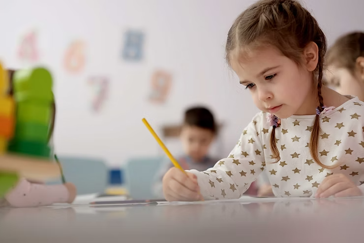child writing